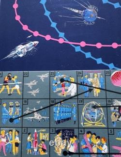 Vintage German Space Age Desk Game Devoted To Space Exploration 5 Rockets