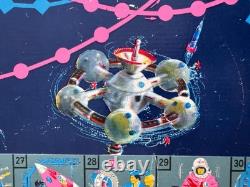Vintage German Space Age Desk Game Devoted To Space Exploration 5 Rockets