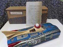 Vintage German Tin Litho Space Toy Vehicle Holdauto