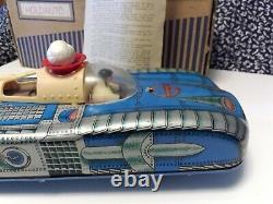 Vintage German Tin Litho Space Toy Vehicle Holdauto