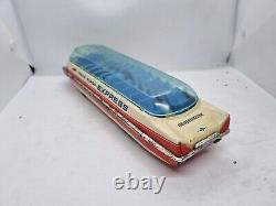 Vintage Germany Trans Europ Express Friction Litho Tin Auto Bus Toy Space Toy