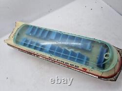 Vintage Germany Trans Europ Express Friction Litho Tin Auto Bus Toy Space Toy