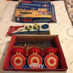Vintage Hasbro Lunar Launcher Space Ship Triple Target Action Game In Box Rare