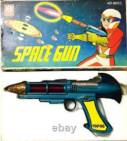 Vintage Hong Da Hd-8023 Space Gun Ultraseven Battery Operated Used In Box Rare