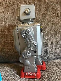 Vintage Horikawa Japan Tin Space Explorer Toy Robot Silver withBox