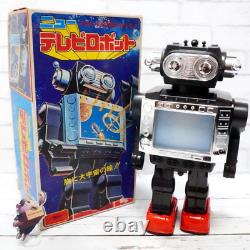 Vintage Horikawa New Television space Robot Tin Toy Black Battery Operated