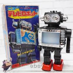 Vintage Horikawa New Television space Robot Tin Toy Black Battery Operated