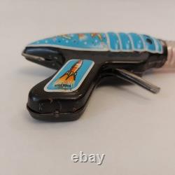 Vintage Hungary Space Ray Gun Pistol Litho Astronaut Friction Tin Toy Works+ Box