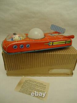 Vintage Hungary Space Shuttle Tin Toy Lemez Astronaut Interkosmosz Works + BOX
