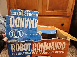 Vintage IDEAL Robot Commando In Box Space Toy (Parts Or Repair) Not Working