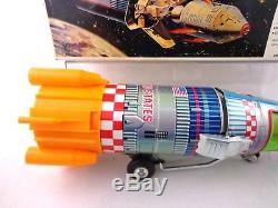 Vintage Interplanetary Rocket Space Ship Toy NASA Yonezawa 1960s Tin Plate Mego