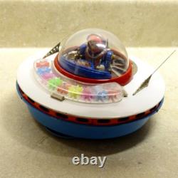 Vintage Japan KO Tin Space Patrol Ship, Battery Op, Works, Bump N Go