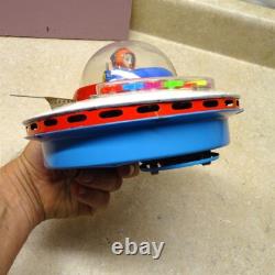 Vintage Japan KO Tin Space Patrol Ship, Battery Op, Works, Bump N Go