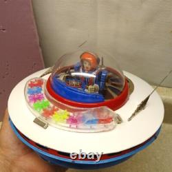 Vintage Japan KO Tin Space Patrol Ship, Battery Op, Works, Bump N Go