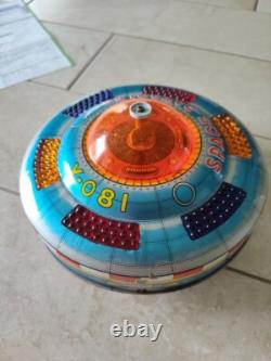 Vintage Japan KO Tin Space Patrol X-081 Ship, Battery Operated Flying Saucer