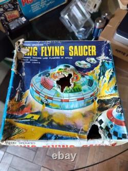 Vintage Japan KO Tin Space Patrol X-081 Ship, Battery Operated Flying Saucer