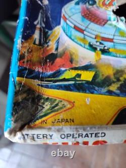 Vintage Japan KO Tin Space Patrol X-081 Ship, Battery Operated Flying Saucer