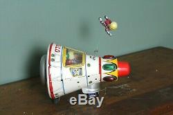 Vintage Japan Made Pressed Tin Toy Apollo Space Capsule Battery Operated