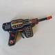 Vintage Japan SH Horikawa MARS Gun Pistol Friction Double Barrel Space Tin Toy