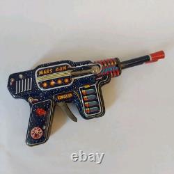 Vintage Japan SH Horikawa MARS Gun Pistol Friction Double Barrel Space Tin Toy
