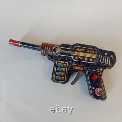 Vintage Japan SH Horikawa MARS Gun Pistol Friction Double Barrel Space Tin Toy