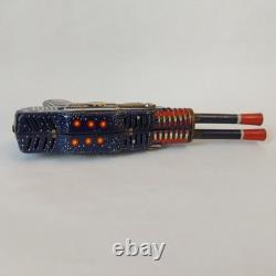 Vintage Japan SH Horikawa MARS Gun Pistol Friction Double Barrel Space Tin Toy