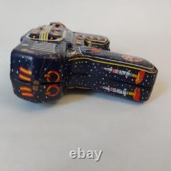 Vintage Japan SH Horikawa MARS Gun Pistol Friction Double Barrel Space Tin Toy