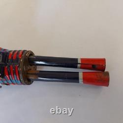 Vintage Japan SH Horikawa MARS Gun Pistol Friction Double Barrel Space Tin Toy