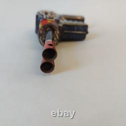 Vintage Japan SH Horikawa MARS Gun Pistol Friction Double Barrel Space Tin Toy