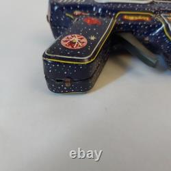 Vintage Japan SH Horikawa MARS Gun Pistol Friction Double Barrel Space Tin Toy