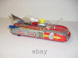 Vintage Japanese Astronef Electrique Battery Operated Tin Spaceship Toy WithBox