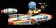 Vintage Japanese Tin Litho Astronaut Rocket Ship