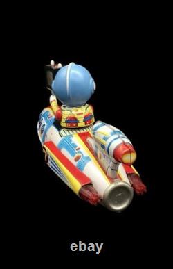 Vintage Japanese Tin Litho Astronaut Rocket Ship