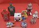 Vintage Japanese Tin Toy Lot of 7 Robots Spaceships Robbie Lost In Space Etc