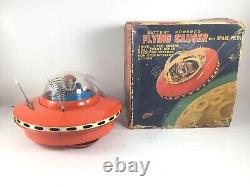 Vintage KO Japan Flying Saucer Battery Operated with Pilot 1950's with Original Box