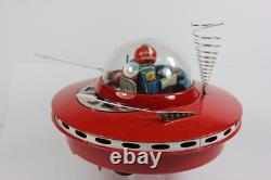 Vintage KO Japan Flying Saucer with Space Pilot Battery Op. 1950's with Original Box