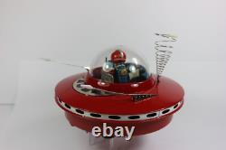 Vintage KO Japan Flying Saucer with Space Pilot Battery Op. 1950's with Original Box