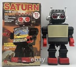 Vintage Kamko Saturn Walking Light Up TV Space Robot Tested Working As Found