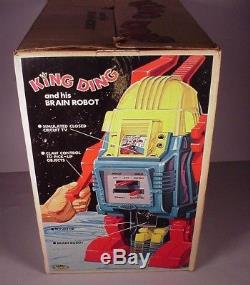 Vintage King Ding Brain Robot Battery operated toy Ding A Lings in the box 1971