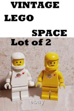 Vintage LEGO Classic SPACE Minifigures White & Yellow Complete Helmet Air tanks
