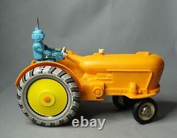 Vintage LMZ Space Moon Explorer Tractor Robot Driver Tin Toy Battery Op. Working