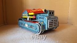 Vintage Large Atlas Missile Launcher A-198 Isi Tank Space Tin Toy O/b Ns Japan