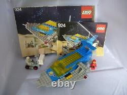 Vintage Lego Space Set 924 Space Cruiser Complete Box Instructions Minifigures