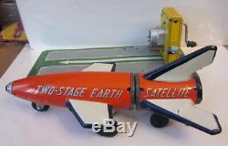 Vintage Line Mar Toys Japan Two-Stage Satellite tin litho toy rocket ship