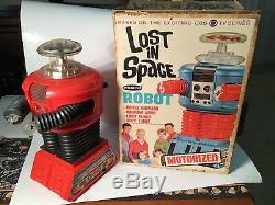 Vintage Lost In Space 1966 Robot In Box With Instructions Remco Toys Monster Red