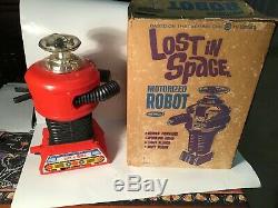 Vintage Lost In Space 1966 Robot In Box With Instructions Remco Toys Monster Red