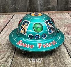 Vintage MASUDAYA Battery Operated Space Patrol X-17 Flying Saucer Toy Japan