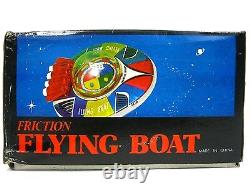 Vintage MF 249 Flying Boat Saucer UFO Space Ship Friction Tin Litho withBox Works