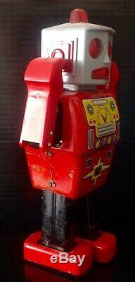 Vintage MIGHTY ROBOT AKA ATHLETE ROBOT YONEZAWA 1960s Japan SPACE TIN