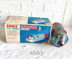 Vintage MT TM Space Capsule Apollo Astronaut Battery Operated Japan Tin Toy156